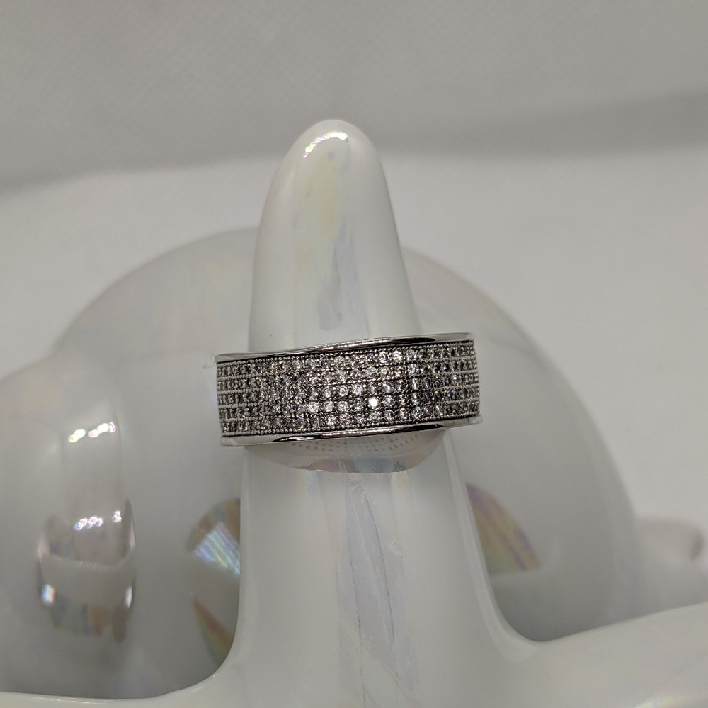 5 row CZ Eternity Ring - Stainless Steel